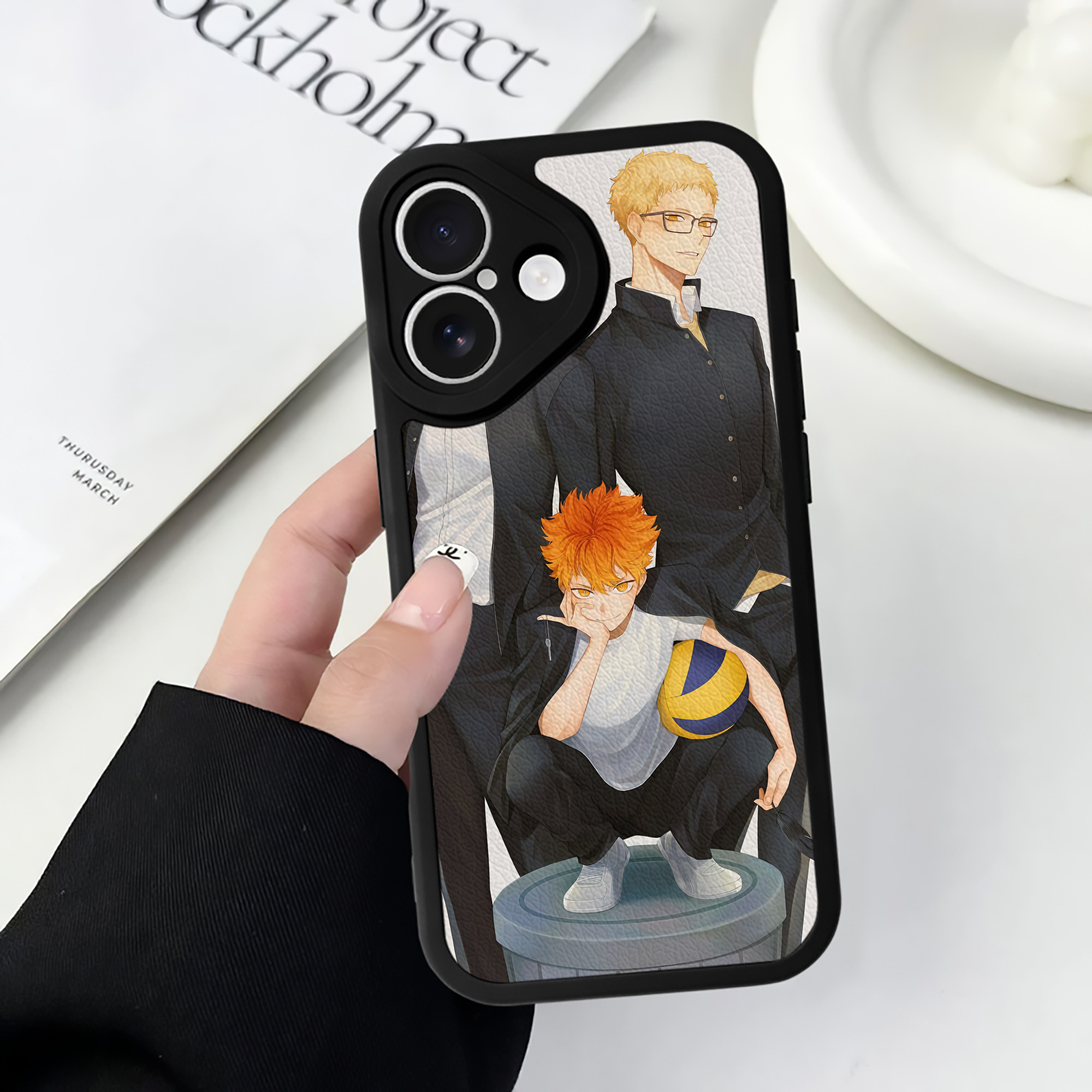 （画像用） ハイキュー!! Haikyu!! 【iPhone 16シリーズ対応】シリコンスマホケース（レザー調） 材質：シリコン